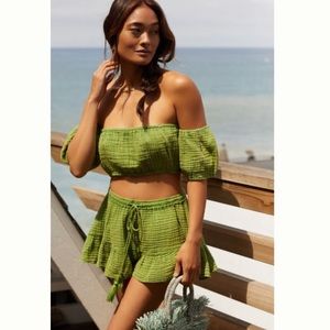 Anthropologie Like New Skort Set in Dark Green, Size M